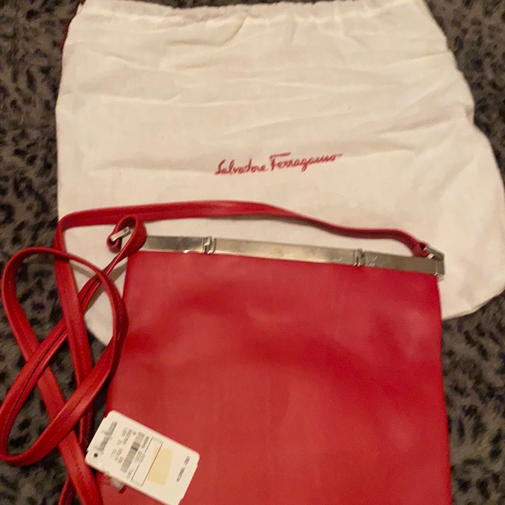 Salvatore Ferragamo vintage red crossbody purse